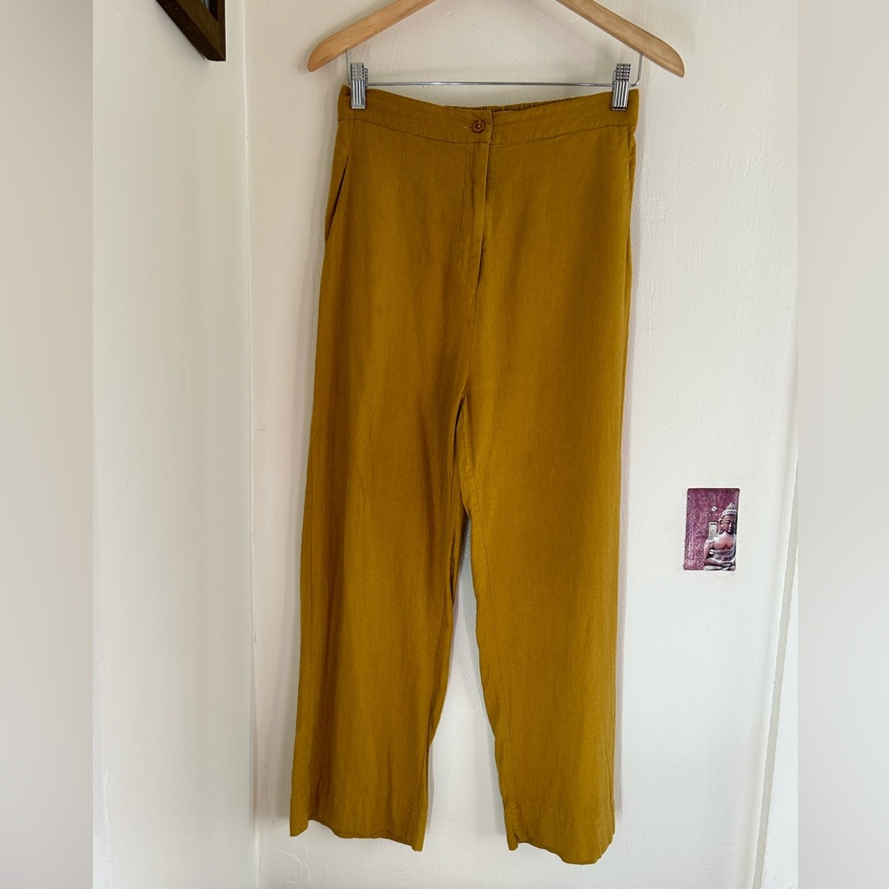 Ali Golden fly front silk pants